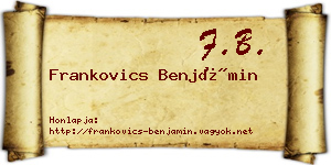 Frankovics Benjámin névjegykártya