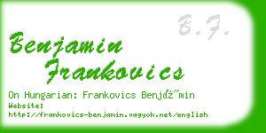 benjamin frankovics business card
